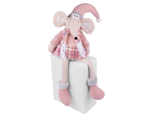 Новогодняя мягкая игрушка Novogod‘ko Мышонок Девочка в розовом 69см сидит купить в интернет магазине подарков ПраздникШоп