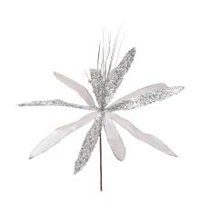 Цветок декоративный Yes! Fun Рождественская звезда серебро 40 см купить в интернет магазине подарков ПраздникШоп