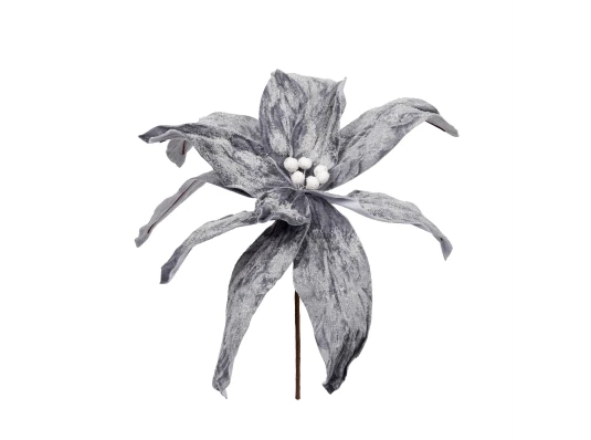 Цветок декоративный Yes! Fun Пуансеттия серая 42 см купить в интернет магазине подарков ПраздникШоп