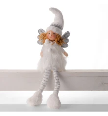 Новогодняя мягкая Novogod‘ko Ангел в белом 55 см LED тело сидит купить в интернет магазине подарков ПраздникШоп