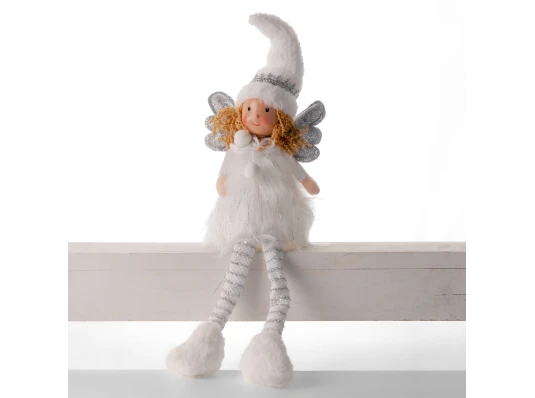 Новогодняя мягкая Novogod‘ko Ангел в белом 55 см LED тело сидит купить в интернет магазине подарков ПраздникШоп