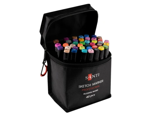 Набор маркеров SANTI спиртовые в сумке 40 шт купить в интернет магазине подарков ПраздникШоп