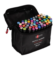 Набор маркеров SANTI спиртовые в сумке 60 шт купить в интернет магазине подарков ПраздникШоп