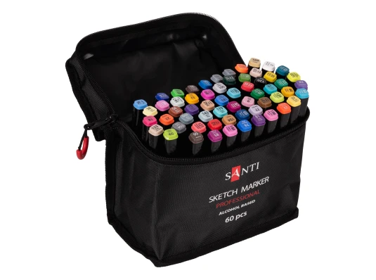 Набор маркеров SANTI спиртовые в сумке 60 шт купить в интернет магазине подарков ПраздникШоп