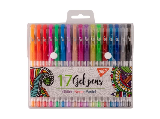Набор гелевых ручек YES 17 штук купить в интернет магазине подарков ПраздникШоп