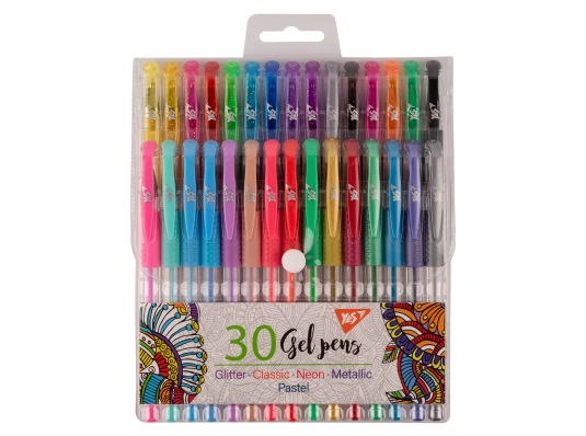 Набор гелевых ручек YES 30 штук купить в интернет магазине подарков ПраздникШоп