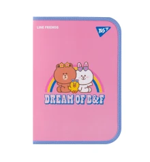 Папка факультативная пластиковая Yes Line Friends Dream A4 на молнии с карманом купить в интернет магазине подарков ПраздникШоп