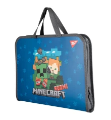 Папка-портфель Yes Minecraft Alex FC на молнии с тканевыми ручками купить в интернет магазине подарков ПраздникШоп