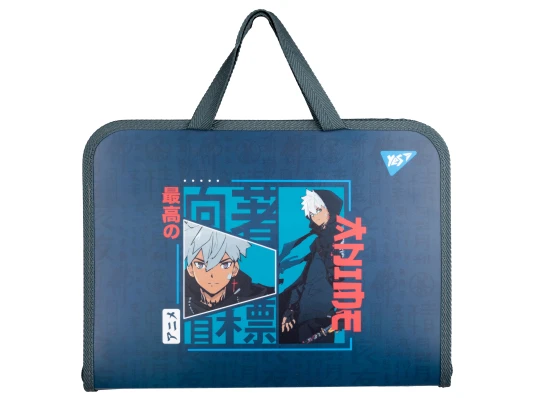 Папка-портфель Yes Anime FC  на молнии с тканевыми ручками купить в интернет магазине подарков ПраздникШоп