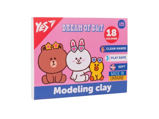 Пластилин Yes Line Friends 18 цветов 360 г купить в интернет магазине подарков ПраздникШоп