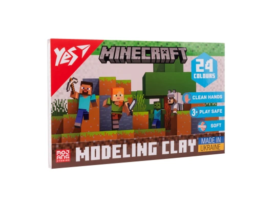 Пластилин Yes Minecraft 24 цвета 480 г купить в интернет магазине подарков ПраздникШоп