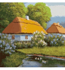 Алмазная мозаика SANTI Хутор 40*40см на подрамнике купить в интернет магазине подарков ПраздникШоп