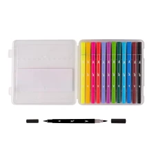 Фломастеры двусторонние Yes Pusheen 12 цветов купить в интернет магазине подарков ПраздникШоп