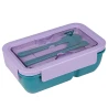 Ланч-бокс Yes Fusion 850 мл с приборами фиолетово-зеленый