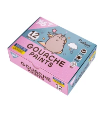 Краски гуашевые Yes Pusheen 12 цветов 20 мл купить в интернет магазине подарков ПраздникШоп