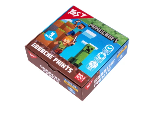 Краски гуашевые Yes Minecraft 9 цветов 20 мл купить в интернет магазине подарков ПраздникШоп