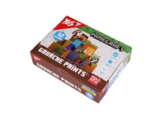 Краски гуашевые Yes Minecraft 12 цветов 20 мл купить в интернет магазине подарков ПраздникШоп