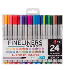 Набор файнлайнеров SANTI 24 цвета купить в интернет магазине подарков ПраздникШоп