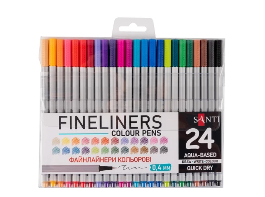 Набор файнлайнеров SANTI 24 цвета купить в интернет магазине подарков ПраздникШоп