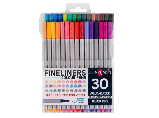 Набор файнлайнеров SANTI 30 цветов купить в интернет магазине подарков ПраздникШоп