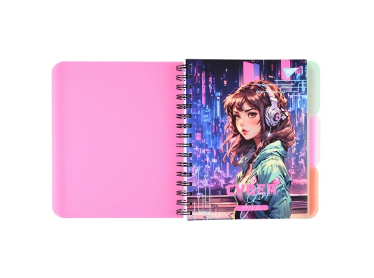 Тетрадь для записей YES Cyber girl А5 144 листа пластиковая обложка купить в интернет магазине подарков ПраздникШоп