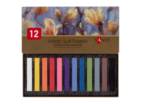 Пастель сухая художественная Santi 12 цветов купить в интернет магазине подарков ПраздникШоп