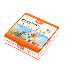 Краски гуашевые Yes Orange Line 9 цветов по 20 мл купить в интернет магазине подарков ПраздникШоп