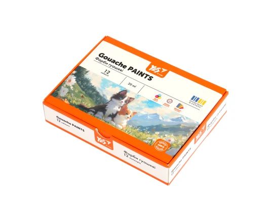 Краски гуашевые Yes Orange Line 12 цветов 20 мл купить в интернет магазине подарков ПраздникШоп