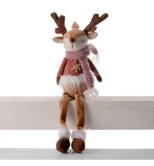 Новогодняя мягкая игрушка Yes! Fun Олень с короной 45см LED сидит купить в интернет магазине подарков ПраздникШоп