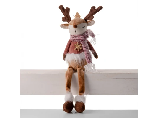 Новогодняя мягкая игрушка Yes! Fun Олень с короной 45см LED сидит купить в интернет магазине подарков ПраздникШоп