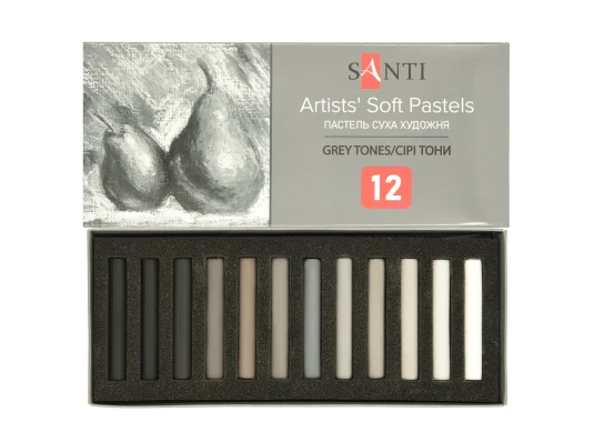 Пастель сухая худож Santi Grey Tones 12 цв. купить в интернет магазине подарков ПраздникШоп