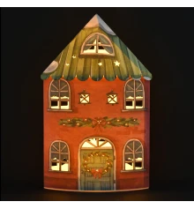 Декор новогодний Yes! Fun Домик-светильник 21см картон LED купить в интернет магазине подарков ПраздникШоп