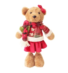 Новогодняя мягкая игрушка Yes! Fun Мишка девочка 35 купить в интернет магазине подарков ПраздникШоп