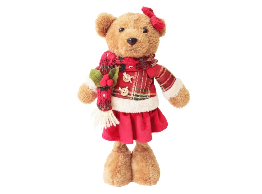 Новогодняя мягкая игрушка Yes! Fun Мишка девочка 35 купить в интернет магазине подарков ПраздникШоп