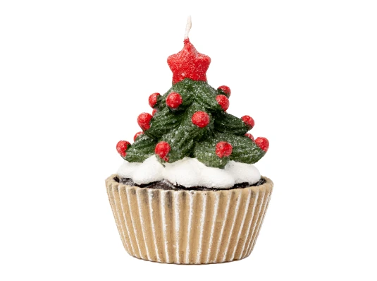 Свеча Yes! Fun Новогодний маффин 8см парафин купить в интернет магазине подарков ПраздникШоп