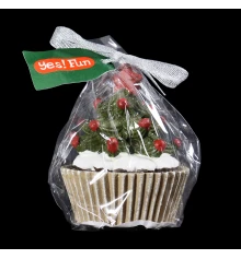 Свеча Yes! Fun Новогодний маффин 8см парафин купить в интернет магазине подарков ПраздникШоп