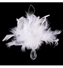 Украшение новогоднее Yes! Fun Капля с перьями 17см акрил глиттер купить в интернет магазине подарков ПраздникШоп