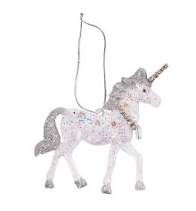 Украшение новогоднее Yes! Fun Единорог 11см акрил глиттер купить в интернет магазине подарков ПраздникШоп