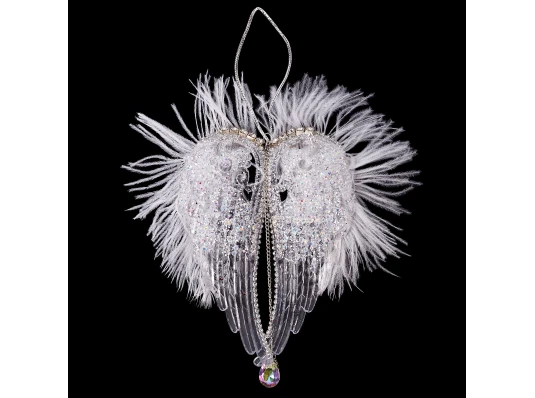 Украшение новогоднее Yes! Fun Крылья ангела с перьями 18см акрил глиттер купить в интернет магазине подарков ПраздникШоп