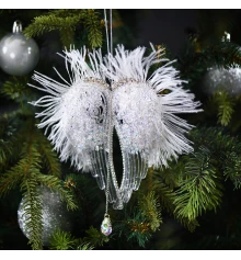 Украшение новогоднее Yes! Fun Крылья ангела с перьями 18см акрил глиттер купить в интернет магазине подарков ПраздникШоп