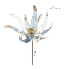 Цветок декоративный Yes! Fun Рождественская звезда голубой 40см купить в интернет магазине подарков ПраздникШоп