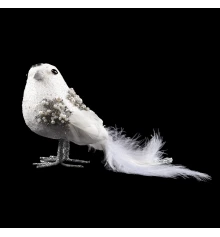 Фигурка новогодняя Yes! Fun Птичка 20см белая клип купить в интернет магазине подарков ПраздникШоп