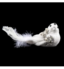 Фигурка новогодняя Yes! Fun Птичка 17см белая клип купить в интернет магазине подарков ПраздникШоп