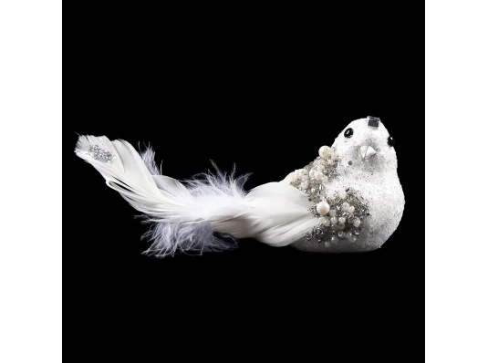 Фигурка новогодняя Yes! Fun Птичка 17см белая клип купить в интернет магазине подарков ПраздникШоп