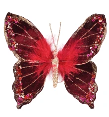 Украшение декоративное Yes! Fun Бабочка 18см бордо купить в интернет магазине подарков ПраздникШоп