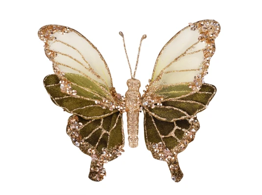 Украшение декоративное Yes! Fun Бабочка 15см темно-зеленая купить в интернет магазине подарков ПраздникШоп