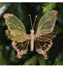 Украшение декоративное Yes! Fun Бабочка 15см темно-зеленая купить в интернет магазине подарков ПраздникШоп