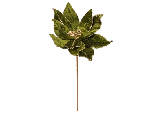 Цветок декоративный Yes! Fun Пуансеттия темно-зеленый 23см купить в интернет магазине подарков ПраздникШоп