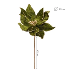 Цветок декоративный Yes! Fun Пуансеттия темно-зеленый 23см купить в интернет магазине подарков ПраздникШоп