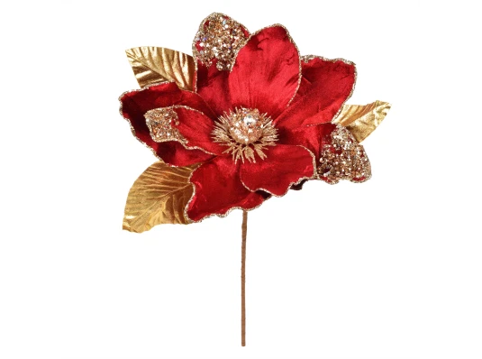 Цветок декоративный Yes! Fun Пуансеттия бордо 24см купить в интернет магазине подарков ПраздникШоп